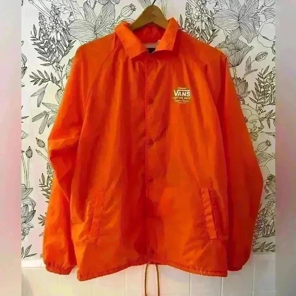 VANS Custom Classics Torrey Windbreaker Nylon Jacket Orange M